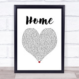 Blue October Home White Heart Song Lyric Print