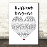 Bruce Springsteen Brilliant Disguise White Heart Song Lyric Print