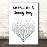 Bruce Springsteen Waitin' On A Sunny Day White Heart Song Lyric Print