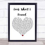 Chris Cagle Look What I Found White Heart Song Lyric Print