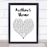 Christopher Cross Arthur's Theme White Heart Song Lyric Print