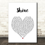 Collective Soul Shine White Heart Song Lyric Print