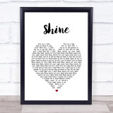 Collective Soul Shine White Heart Song Lyric Print