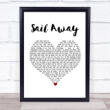 David Gray Sail Away White Heart Song Lyric Print