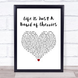 Doris Day Life Is Just A Bowl of Cherries White Heart Song Lyric Print