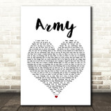 Ellie Goulding Army White Heart Song Lyric Print