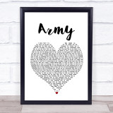Ellie Goulding Army White Heart Song Lyric Print