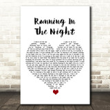 FM 84 Running In The Night White Heart Song Lyric Print
