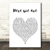 Gloria Estefan here we are White Heart Song Lyric Print