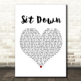 James Sit Down White Heart Song Lyric Print