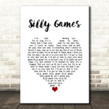 Janet Kay Silly Games White Heart Song Lyric Print