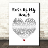 Johnny Cash Rose Of My Heart White Heart Song Lyric Print