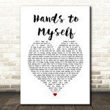 Kings of Leon Hands to Myself White Heart Song Lyric Print