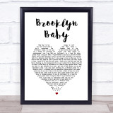 Lana Del Rey Brooklyn Baby White Heart Song Lyric Print