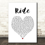 Lana Del Rey Ride White Heart Song Lyric Print
