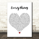 Mary J Blige Everything White Heart Song Lyric Print