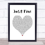 Mary J Blige Just Fine White Heart Song Lyric Print