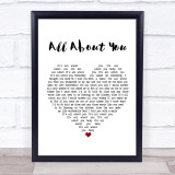 McFly All About You White Heart Song Lyric Print