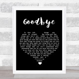 John Power Goodbye Black Heart Song Lyric Print