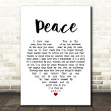 Michael McDonald Peace White Heart Song Lyric Print