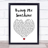 Morecambe and Wise Bring Me Sunshine White Heart Song Lyric Print