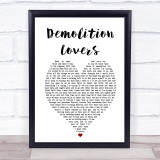 My Chemical Romance Demolition Lovers White Heart Song Lyric Print
