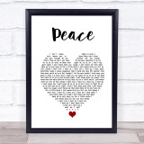 O.A.R. Peace White Heart Song Lyric Print