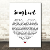 Oasis Songbird White Heart Song Lyric Print