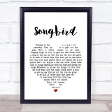Oasis Songbird White Heart Song Lyric Print