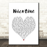 Panic! At The Disco Nicotine White Heart Song Lyric Print