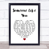Paolo Nutini Someone Like You White Heart Song Lyric Print