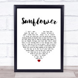 Paul Weller Sunflower White Heart Song Lyric Print