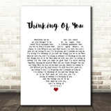 Paul Weller Thinking Of You White Heart Song Lyric Print