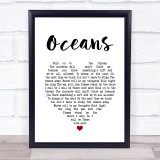Pearl Jam Oceans White Heart Song Lyric Print