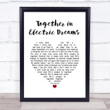 Philip Oakey & Giorgio Moroder Together in Electric Dreams White Heart Lyric Print
