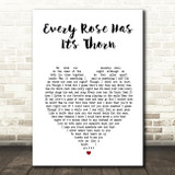 Poison Every Rose Has Its Thorn White Heart Song Lyric Print
