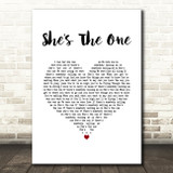 Robbie Williams She's The One White Heart Song Lyric Print