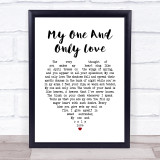 Sting My one and only love White Heart Song Lyric Print