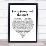 Taylor Swift ft. Ed Sheeran Everything Has Changed White Heart Song Lyric Print