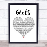 The 1975 Girls White Heart Song Lyric Print