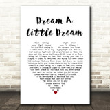 The Beautiful South Dream A Little Dream White Heart Song Lyric Print