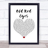 The Beautiful South Old Red Eyes White Heart Song Lyric Print