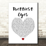 The Beautiful South Prettiest Eyes White Heart Song Lyric Print