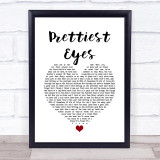The Beautiful South Prettiest Eyes White Heart Song Lyric Print