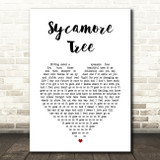 The Hunna Sycamore Tree White Heart Song Lyric Print