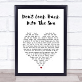 The Libertines Don't Look Back Into The Sun White Heart Song Lyric Print