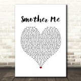 The Used Smother Me White Heart Song Lyric Print