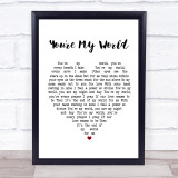 Tom Jones You're My World White Heart Song Lyric Print