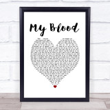 Twenty One Pilots My Blood White Heart Song Lyric Print