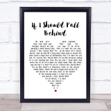 Bruce Springsteen If I Should Fall Behind Heart Song Lyric Quote Print
